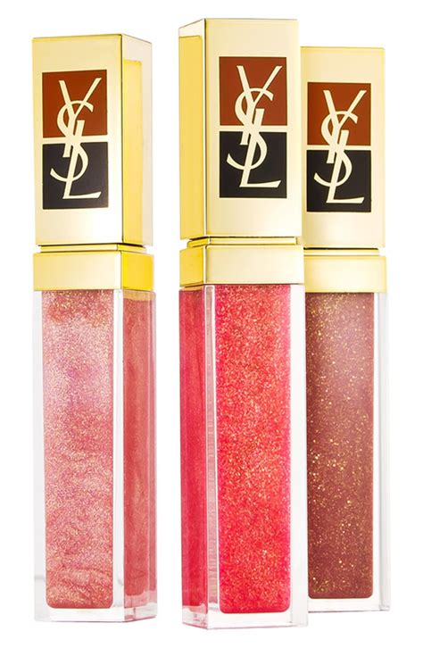 ysl lip gloss with gold|ysl lip gloss gift set.